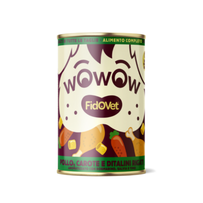 Wowow Poulet avec carottes et ditalini rigati – Adulte – 400 g